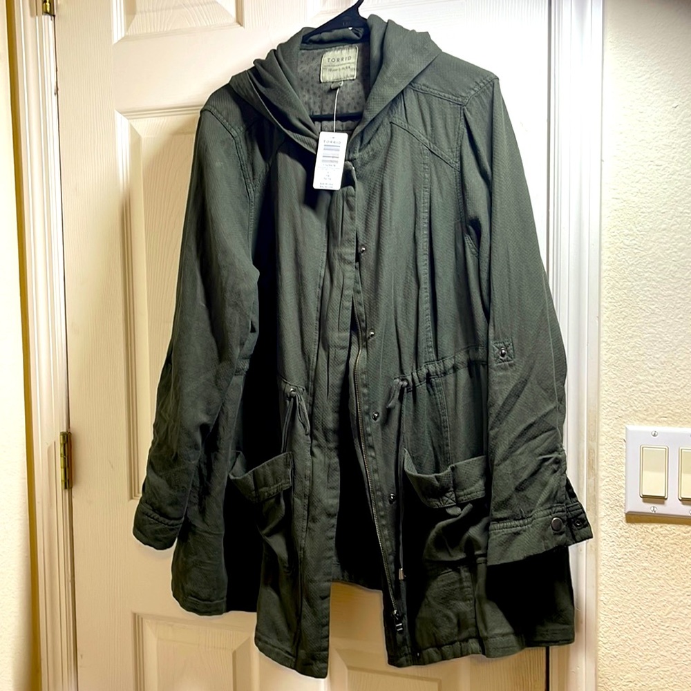 Torrid Olive Essential Hooded Anorak Utility Jacket